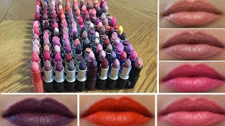 MAC Lipstick Collection  127 LIP SWATCHES TRY ON [upl. by Keare395]