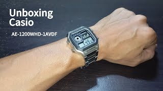 Unboxing Casio AE1200WHD1AVDF Stainles Steel [upl. by Stilla762]