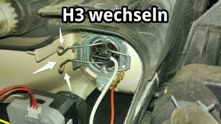 Hauptscheinwerfer H3 Lampe wechseln für Fernlicht bei VW Skoda Seat [upl. by Dduj966]