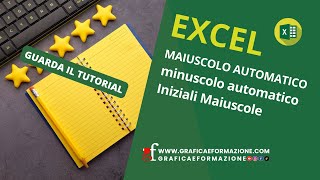 Excel MAIUSCOLO AUTOMATICO minuscolo automatico Iniziali Maiuscole [upl. by Ayekan]