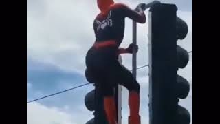 Spider man bailando en un semaforo xD [upl. by Inod]