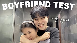 Testing my Korean boyfriend at his parents house VLOG [upl. by Kalila853]