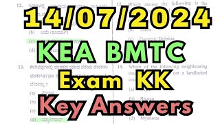 BMTC exam question paper  KEA BMTC conductor exam question paper  key answers [upl. by Georgianna]