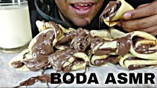 ASMR CHOCOLATE CREPE ROLLSMUKBUNGNO TALKING EATING SOUNDBODA ASMR [upl. by Sami]