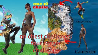 Fortnite four corner challenge one chest challenge 100 sub celebration [upl. by Eaj]