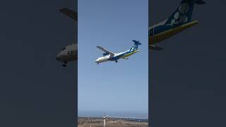 CanaryFly ATR 72 landing Lanzarote ACE from Gran Canaria LPA [upl. by Cordalia]