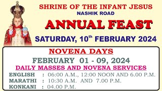 English Mass amp Novena  Day2  02 February 2024  Infant Jesus Shrine Nashik  6am [upl. by Ydal]