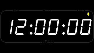 12 Hour  TIMER amp ALARM  1080p  COUNTDOWN [upl. by Anatnom]