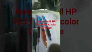 How to Refill HP 123 Black amp Color Cartridge HP Deskjet 2131 inkrefilling [upl. by Ytissahc]