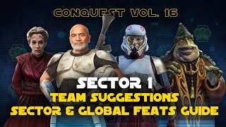 Hard Sector 1 Feats Guide  Conquest Vol 16  Ezra Edition SWGOH [upl. by Kus]