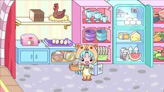 Jibi Land  Princess Castle  Acting like a cat cooking in the kitchen [upl. by Aidam]