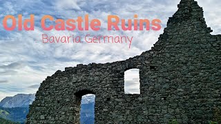 Castle Ruins Panoramic Views Bergruine Werdenfels in German Alps  GarmischPartenkirchen Germany [upl. by Sebastien]