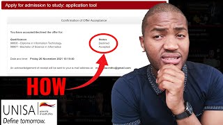 How to ACCEPTDECLINE Offer  UNISA Applications 2022  How to check admission status [upl. by Ramsdell]