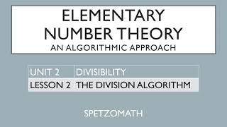 0202 The Division Algorithm [upl. by Hadley]