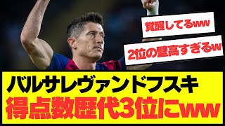 【注目】レヴァンドフスキが欧州5大リーグの得点数で歴代3位に！！ [upl. by Ruyle]