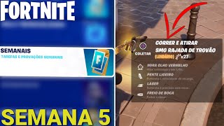 COMO COMPLETAR TODAS AS MISSÕES DA SEMANA 5  TEMPORADA 1  FORTNITE [upl. by Llib]