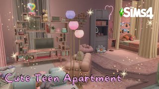 Cute Pastel Teen Apartment  Sims 4  CC  Speed Build [upl. by Vivyan850]