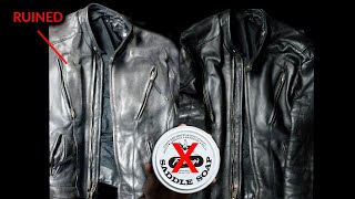 STOP Ruining Your Jacket With Saddle Soap  How to Clean and Condition Leather Jackets The Right Way [upl. by Enyehc502]