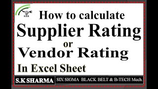 Supplier Rating or Vendor Rating how to calculate supplier performance rating in excel sheet [upl. by Gibbon]