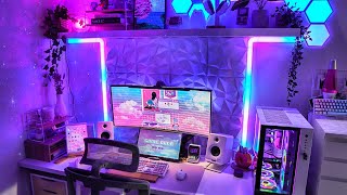 Girl Gamer’s DREAM Cozy  RGB Setup ✨Aesthetic Changes amp Setup Upgrades [upl. by Aubarta]