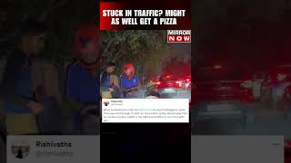 Bengaluru Man Stuck In Traffic Orders Pizza And Gets It Delivered  shorts  viralvideo [upl. by Aidnis277]