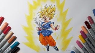 Drawing Kid Goku Super Saiyan  Dragon ball GT [upl. by Yhtomot]