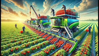 Efficient Tomato Harvesting Modern Machines Revolutionizing Agriculture [upl. by Ayoras23]