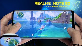 realme Note 50 Genshin Impact Gaming test  Unisoc Tiger T612 90Hz Display [upl. by Keithley]