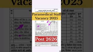 Paramedical Staff 👮🎯 Vacancy 2025  Rajasthan Paramedical Staff Vacancy 2025  Paramedical Staff Job [upl. by Hanfurd]