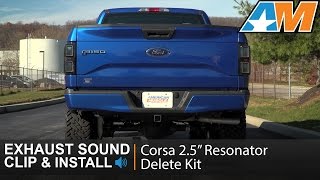 20152016 F150 Corsa 25quot Resonator Delete Kit 35L EcoBoost Sound Clip amp Install [upl. by Anis]