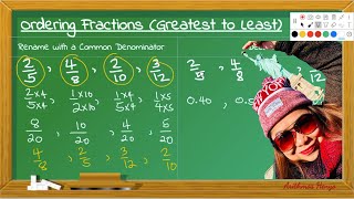 Arranging Fractions from Least to Greatest or Greatest to Least [upl. by Ayerim937]