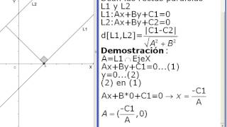Distancia entre dos rectas paralelas demostración [upl. by Anirtak128]