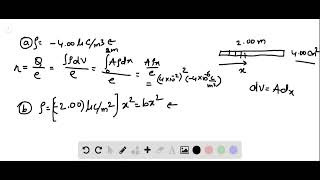 A charged nonconducting rod with a length of 2 00 and a cross sectional area of lies along the posi [upl. by Anirb]