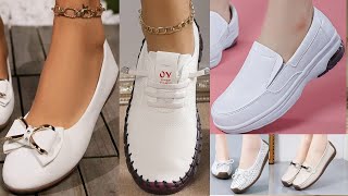 2024 LATEST WHITE APPEALING SLIPON FOOTWEAR NEW ELEGANT COMFORTABLE FOOTWEARsbleo [upl. by Reginnej580]