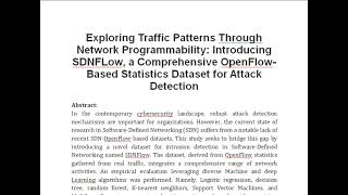 Exploring Traffic Patterns Through Network Programmability Introducing SDNFLow a Comprehensive Open [upl. by Assirim]