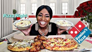 DOMINOS PIZZA WINGS PASTA MUKBANG [upl. by Anjanette]