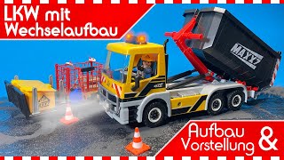 Playmobil® LKW mit Wechselaufbau 70444  Aufbau amp Vorstellung  Baustelle 2020 [upl. by Ferren]