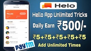 Hello App Unlimited Tricks In One Device Without any Number  Earn ₹500day By Hello App Live Proof [upl. by Ursala]