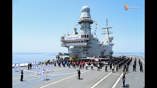 Marina Militare  A bordo della portaerei Cavour per lappontaggio del primo F35B [upl. by Eirallam]