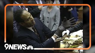 OJ Simpson puts on gloves in court [upl. by Notnil300]