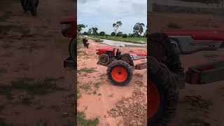 V49 Tractor Kubota ZT Xplus Remove wood from the drain  tiller vlogs [upl. by Annael]