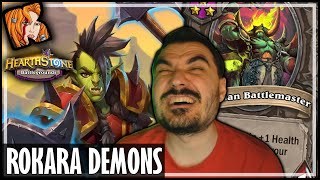 ROKARA DEMONS IS PRETTY GOOD  Hearthstone Battlegrounds [upl. by Fairley741]