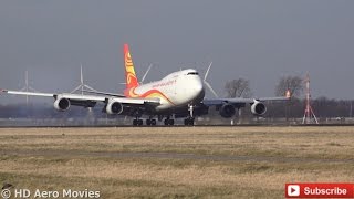 B2432 Yangtze River Express Boeing 747400F SLOW MOTION Landing AMS [upl. by Hgielyak]