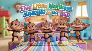 Five Little Monkeys Jumping on the bed rhyme  Five little Monkey Poem  Five Little Monkey Poem [upl. by Aninat]