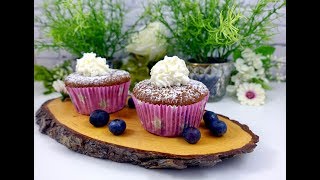 Low Carb Blaubeermuffins  Rezept ohne Zucker amp ohne Mehl [upl. by Ecydnac]