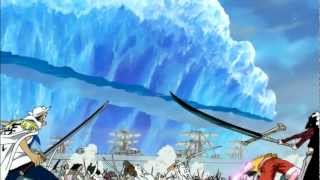 Mihawk cuts a frozen tsunami wave at Marineford [upl. by Eolhc]