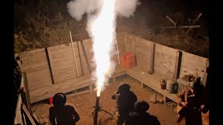 Night Mortar barrage  WWI Reenactment in Newville PA  November 2021 [upl. by Eradis]