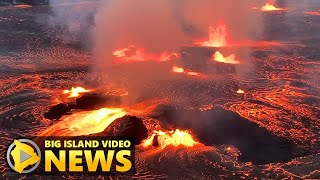 Kilauea Volcano Eruption Lava Bursts From Summit Crater June 7 2023 [upl. by Oahc221]