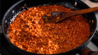 SALSA ROJA CON CARNE MOLIDA 🍅 Recetas de cocina FACILES Y ECONOMICAS [upl. by Acined]