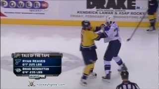 Ryan Reaves vs Brian McGrattan Feb 4 2012 [upl. by Stoecker]